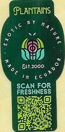 Exotic by nature plantains est 2000 made in ecuador scan for freshness