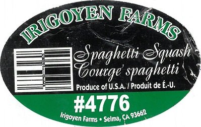 irigoyen farms spaghetti squash courge spaghetti produce of usa / produit de e-u plu #4776