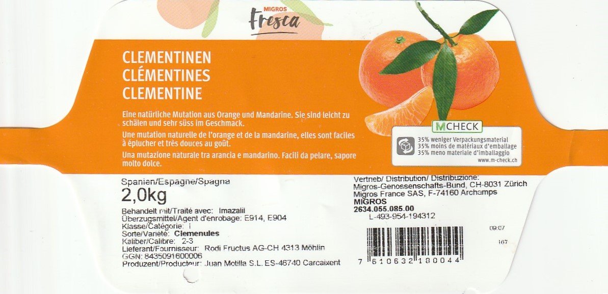 migros fresca clementinen Mcheck 7610632100044