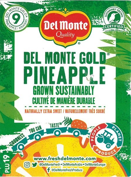 del monte quality gold pineapple grown sustainably 9 product of costa rica 5050372119003