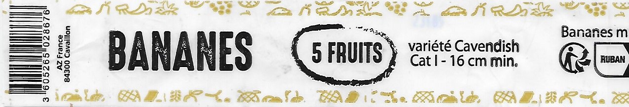 Az france 84300  cavaillon bananes 5 fruits variété cavendich 3605265028676