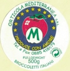 orticola mediterranea s.r.l. produce con amore der grune punkt fullgewicht 500g broccoletti italiani