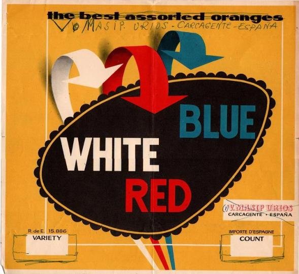 Blue white red oranges importe d espagne