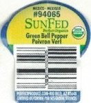 sun fed perfect organics mexico mexique #94065 usda organic green bell pepper poivron vert perfectproduce.com rio rico az 85648