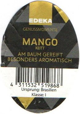 edeka genussmomente mango keitt am baum gereift besondes aromatish 4311532519868 ursprung: brasilien