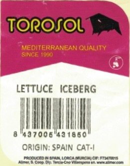 Torosol mediterranean qouality since 1990 lettice iceburg 8437005431850 origin: spain cat-1