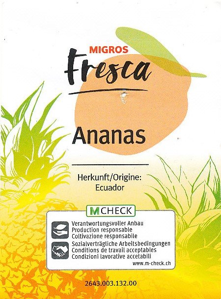 migros fresca ananas herkunft origine ecuador m check 7613404222928
