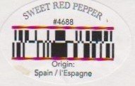 sweet red pepper #4688 origin: spain / espagne