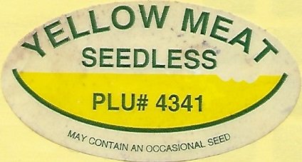 Yellow meat seedless plu #4341 may contain an occasional seed