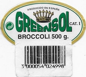 Greensol broccoli 500 g producido en espana 3000054024998