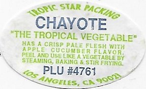 Chayote tropic star packing the tropical vegetable plu #4761 los angeles ca 90021