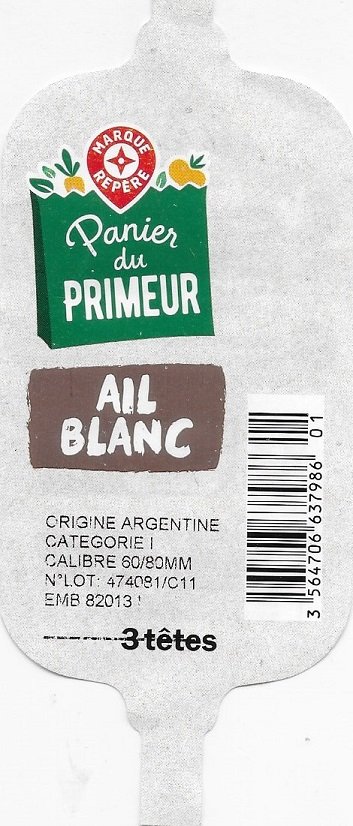 Panier du primeur ail blanc origine argentinee 3 tetes 356470663799601
