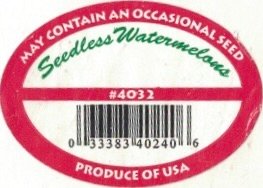 seedless watermelon may contain an occsional seed #4032 033383402406 produce of usa