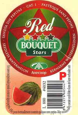 bouquet red stars pasteque sans pepins p l880 #4032 8412276685447