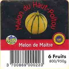les maitres du melon melon du haut-poitou melon de maitre 3700869000223 6 fruits 800/950g