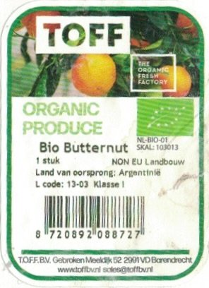 Toff the organic fresh factory bio butternutland van oorsprong: argentinie 8720892088727