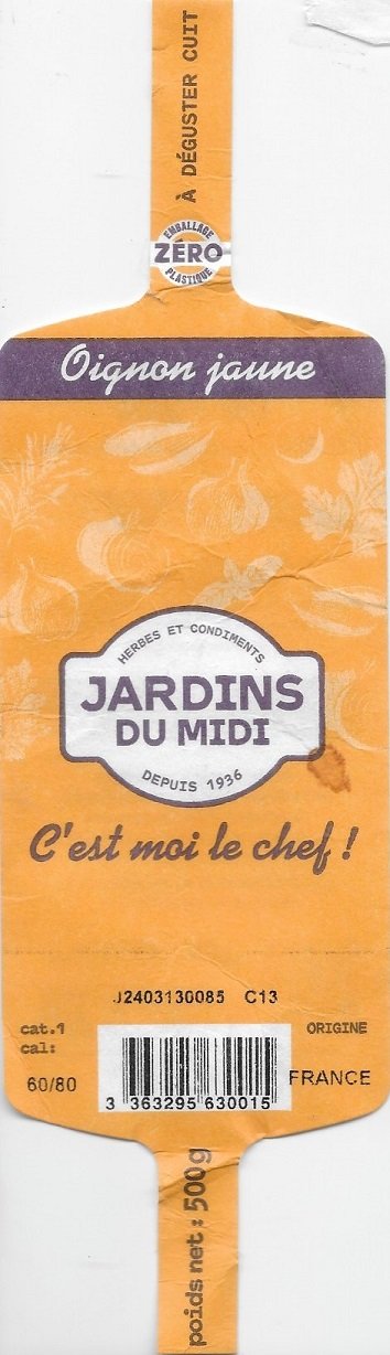 Jardins du midi oignon jaune 3363295630015 france 500g