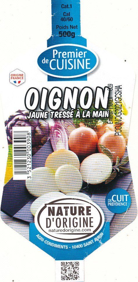 premier de cuisine oignon jaune tresse à la main origine france  3521230003908 nature d origine