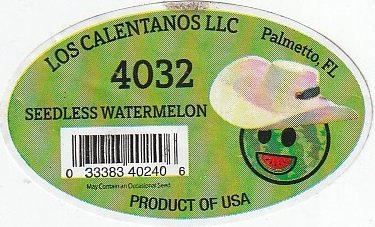 los calentanos llc palmetto fl 4032 seedless watermelon 033383402406 product of usa