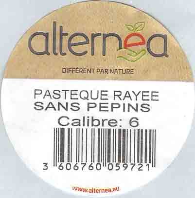alternea different par nature pasteque rayee sans pepins calibre : 6 3606760059721 www.alternea.eu