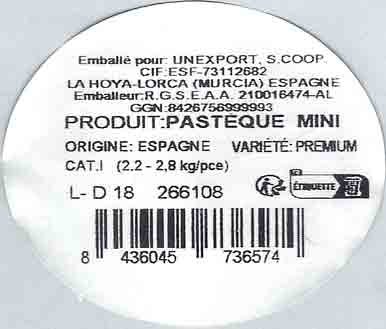 produit : pasteque mini origine: espagne variété: premium 8436045736574
