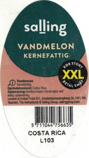 Salling vandmelon kernfattig kob stort xxl betal smat oprindelsesland: costa rica 5711044756635 costa rica