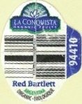 La conquista organic fruits 94410 red bartlett argentina organic biologique