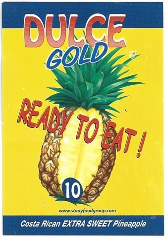 dulce gold ready to eat 10 www.staayfoodgroup.com costa rican extra sweet pineapple 7443005940224