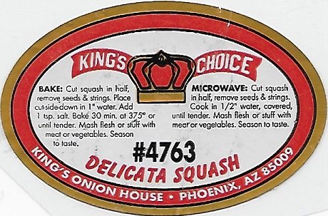 King s choice #4763 delicata squash king s onion house phoenix az 85009