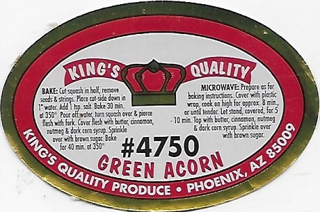 King s quality #4750 green acorn king s onion house phoenix az 85009