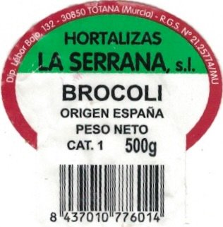 La Serrana s.l. hortalizas brocoli origen espana peso neto cat. 1 500g 843010776014