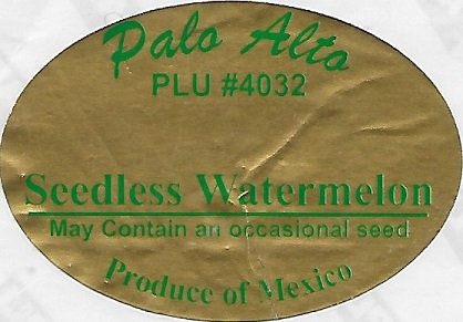 Palo alto plu #4032 seedless watermelon produce of mexico