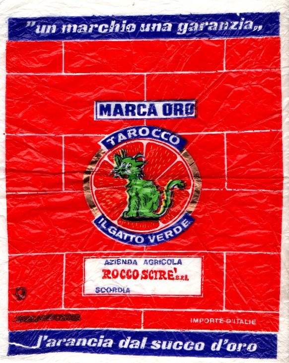 arocco il gatto verde un marchio una garanzia marca oro azienda agricola rocco scire fu matteo scordia palagonia marca depositata l arancia dal succo d o