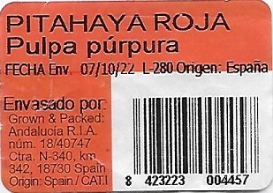Pitahaya roja pulpa purpura origen espana 8423223004457