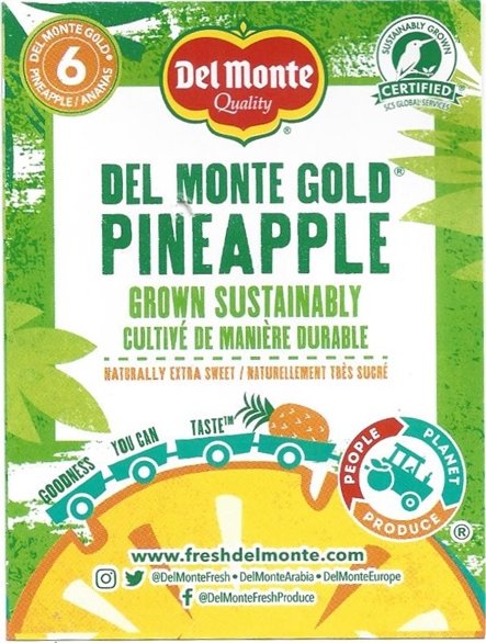 del monte quality gold pineapple grown sustainably 6 product of costa rica 5050372116002