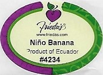 Friedas www.friedas.com nini banana product of ecuador #4234
