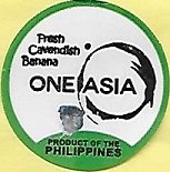 One asia fresh cavendish banana product of the philippines