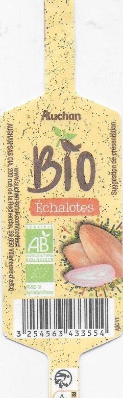 Auchan bio echalotes 250g 3254563433554 origine france