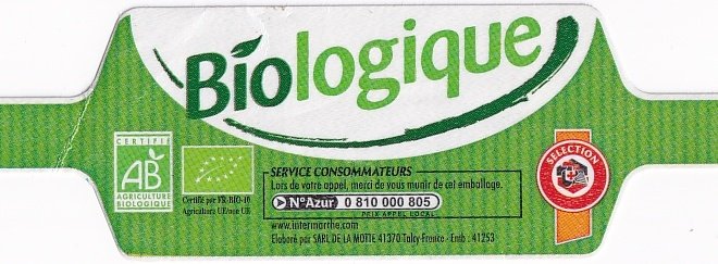 Biologique selection certifie ab sarl de la motte