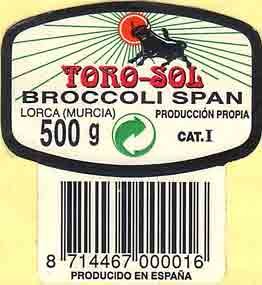 toro-sol broccoli span 500 g cat. I 8714467000016 producido en espana