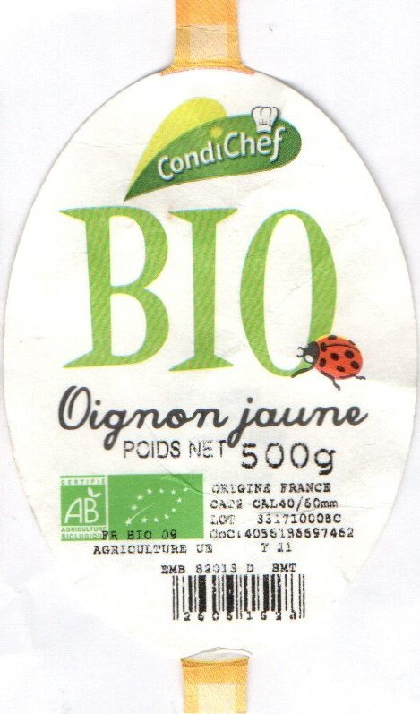 condi chef bio oignon jaune 500g origine france 26061528