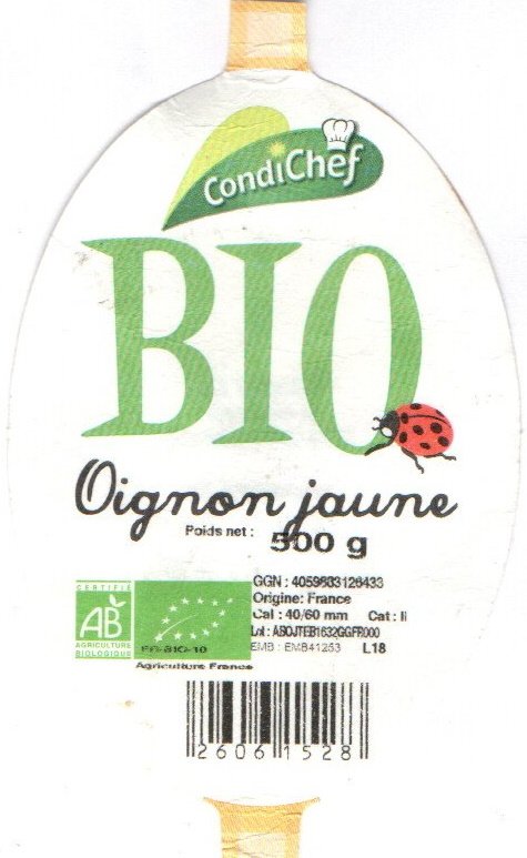 condi chef bio oignon jaune 500g origine france 26061528