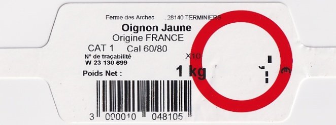 Ferme des arches oignon jaune france 1kg 3000010048105
