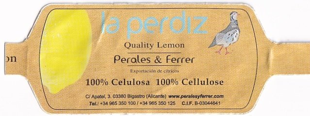 La perdiz quality lemon by perales & ferrer exportacion de citricos 100 % celulosa