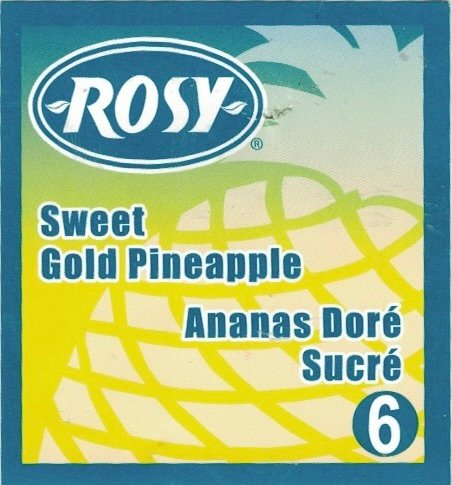 Rosy 6 extra sweet gold pineapple ananas dore sucre product of costa rica produit du costa rica 5050372116026