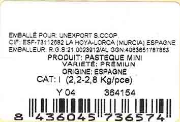 pasteque mini variete : premium origine: espagne 8436045736574