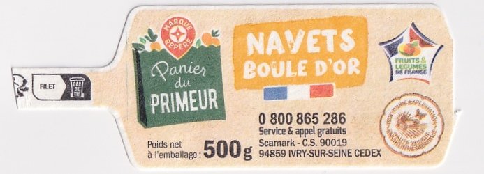 Marque repere panier du primeur navets boule d or fruits et legumes de france