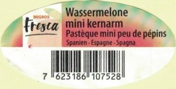 Migros Fresca wassermelone mini kernarm pasteque mini spanien espagne spagna 7623186107528