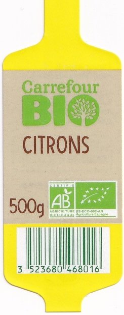 Carrefour bio citrons 500g 3523680468016 es eco 002 an