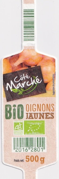 Cote marche bio oignons jaunes 500g 20162801
